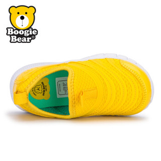 Boogie Bear 韩国童鞋2018春季新款儿童毛毛虫男童运动鞋女童鞋防滑 BB181S1703 黄色 23