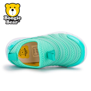 Boogie Bear 韩国童鞋2018春季新款儿童毛毛虫男童运动鞋女童鞋防滑 BB181S1701 绿色 24
