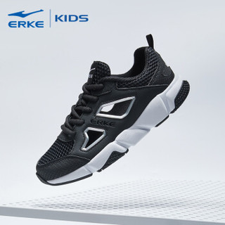 鸿星尔克（ERKE）儿童运动鞋男童鞋大童框子鞋跑鞋 63118203057 正黑/正白 36码