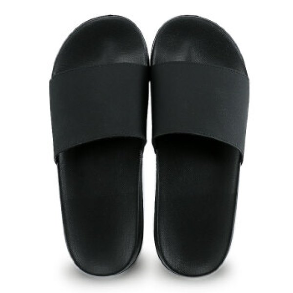 商品interight 时尚休闲拖鞋 轻简软弹浴室洗澡凉拖鞋 男款 黑底黑面