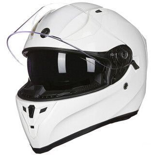 TORC 头盔秋冬全盔双镜片摩托车电动车头盔可拆卸内衬安全时尚盔T128/T18 白色 XXXL码