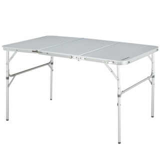 康尔 KingCamp 折叠桌 桌子方桌可调高度 超轻便携户外沙滩露营桌烧烤野餐桌铝制桌子 KC3853银灰