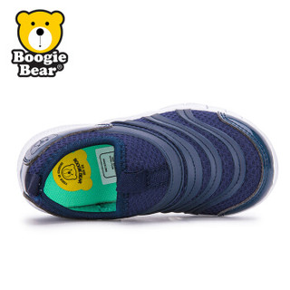 Boogie Bear 韩国童鞋2018春季新款儿童毛毛虫男童运动鞋女童鞋防滑 BB181S1704 蓝色 28