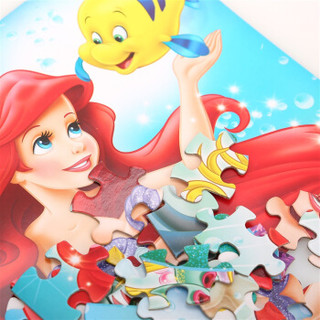 迪士尼(Disney) 100片拼图玩具 儿童拼图女孩玩具美人鱼公主2019款(古部木制拼图玩具)11DF1003590