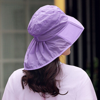 兰诗雨春夏帽子女士户外遮阳帽可折叠出游防晒太阳帽M0580 淡紫色