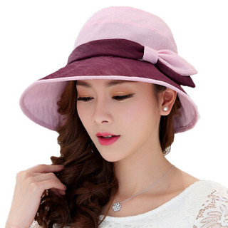 兰诗雨春夏帽子女士大沿遮阳帽户外防晒太阳帽可折叠盆帽M0521 紫色