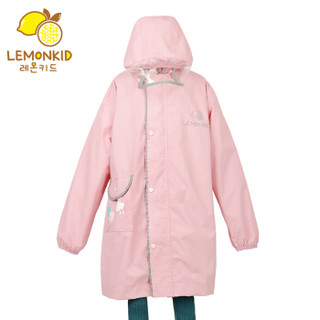 lemonkid LK011112 儿童塔丝绒雨衣 男童女童小童小孩小学生幼儿园雨披 粉色兔子 L