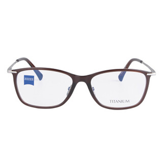 蔡司眼镜（Zeiss Eyewear）男女款 全框棕色镜框银色镜腿眼镜框眼镜架 ZS-70006-F110 51MM