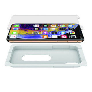 贝尔金（BELKIN）iPhoneXS/MAX康宁玻璃贴膜手机保护膜防划痕防指纹防油污多层保护托盘对齐裸屏触感
