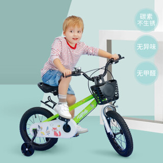 特酷婴童（TOOKKE）儿童自行车 小孩单车男女童车 宝宝脚踏车山地车 3岁5岁9岁 表演车 格林童话 绿色 14寸