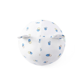 全棉时代(Purcotton)婴儿针织耳朵帽38cm~40cm  蓝色樱桃 1个装