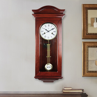 北极星（POLARIS） 实木机械钟客厅简约创意个性钟表 中式复古报时摆钟表  20125D