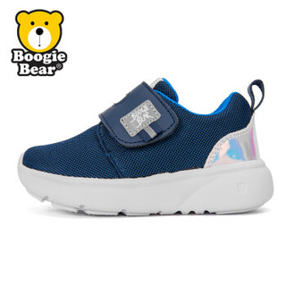 Boogie Bear 韩国童鞋2018春季新款儿童跑步鞋男童运动鞋女童鞋防滑 BB181S0102 海军蓝 28