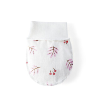 全棉时代(Purcotton)婴儿针织手套脚套手套:10cm*7.5cm 脚套:11cm*7.5cm 嫩果粉叶 2双装