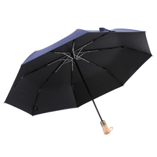美度（MAYDU）零透光三折防晒遮阳伞全自动男士商务折叠晴雨伞 M3325蓝色