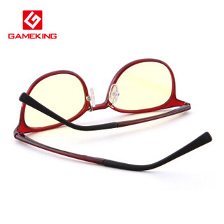 Gameking 防蓝光 电脑护目镜 平光无度数电竞眼镜 红色