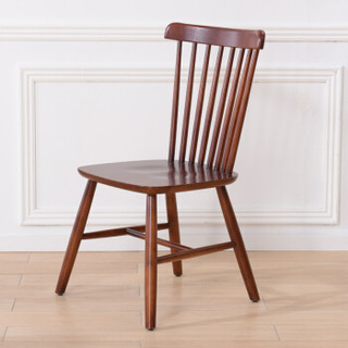 杜沃 家具实木餐厅家具简约现代小户型橡胶木 餐桌椅组合 温莎椅+单面桌 1桌四椅