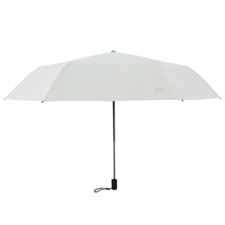 MAYDU 美度 超轻0透光防晒遮阳伞女士三折铅笔伞晴雨两用太阳伞 M3355米白色