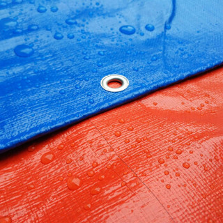 多美忆 加厚彩条布防雨布雨棚布帆布 PVC防水雨篷布油布苫布货车防晒遮阳雨蓬布 5米*6米