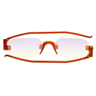 纳尼尼（NANNINI）时尚轻盈男女老花眼镜NF507防蓝光折叠便携老光镜防辐射商务无框老人眼镜 琥珀色 300度