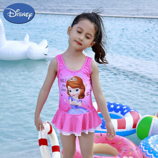 迪士尼（DISNEY）儿童泳衣 迪士尼列苏菲亚小公主系统 女童裙式泳装S19S2Q0072B 玫红色 130