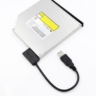 连拓（LinkStone）USB转SATA(7+6P)光驱转换器 笔记本电脑外置DVD移动光驱盒转接线 USB2.0易驱线 E654A