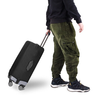 pack all旅行箱保护套弹力行李箱套拉杆箱防尘罩加厚耐磨拉杆箱纯色旅行皮箱子保护套 黑色S号（18-20英寸）