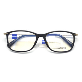 蔡司眼镜（Zeiss Eyewear）男女款 全框黑色镜框淡金色镜腿眼镜框眼镜架 ZS-70006-F900 51MM