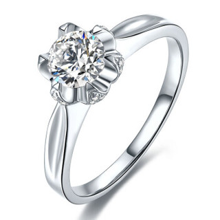 鸣钻国际 50分钻戒女 白18k金钻石戒指结婚求婚女戒 情侣钻石对戒女款 魅影 17号