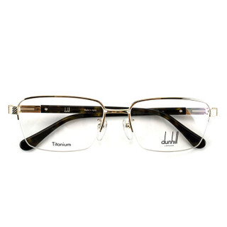 dunhill登喜路眼镜商务时尚半框眼镜架配镜近视男款光学镜架VDH110J 0200金框玳瑁腿55mm