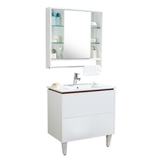 贝朗（BRAVAT）V33857W-W 浴室吊柜 陶瓷台盆 浴室柜组合套装800mm镜柜款（不含马桶、花洒、龙头）