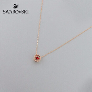 SWAROVSKI 施华洛世奇 红色悦动水晶 Oxygen 项链女 锁骨链女 专柜同款 时尚饰品 女友礼物 5481255