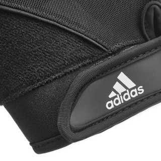 阿迪达斯adidas健身手套 半指护掌轻质款 男女哑铃器械训练骑车运动 黑色L码