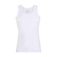 BODYWILD 未来棉纯棉男士背心运动背心跨栏U领打底衫ZBN11MF1 白色 185