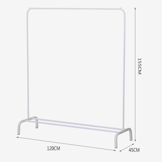 华恺之星 挂衣架 落地衣帽架金属单杠卧室内晾衣架子 YJ02白