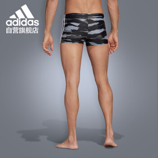 阿迪达斯 adidas 男士泳裤大码速干抗氧化男士平角运动游泳裤泳衣装备 DP7520 黑色 2XL