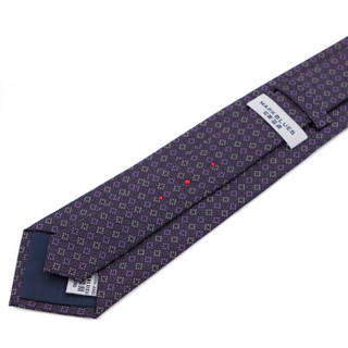印象蓝调 真丝领带男士8cm款领带 商务上班婚礼桑蚕丝领带 礼盒装 深紫格纹 8CM