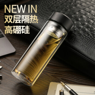 佳佰 高硼硅玻璃杯 320ml 黑色 40只