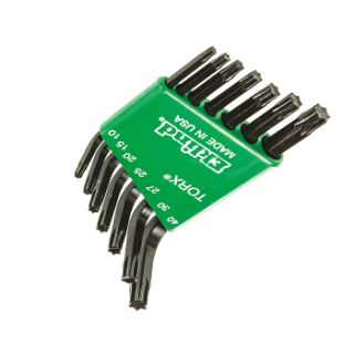 RS Pro欧时 7件 铬镍合金钢 L形状 短臂 Torx 扳手套件, 内含T10; T15; T20; T25; T27; T30; T40尺寸