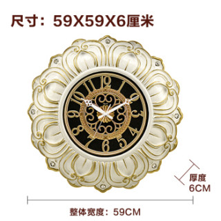 帝易达 (Diyida)23英寸大挂钟欧式客厅时尚时钟静音个性挂表酒店办公室创意石英钟表66169A