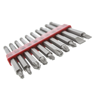 RS Pro欧时 10件装 一字:4.5、7 mm;Phillips:PH1、PH2、PH3;Pozidriv:PZ1、PZ2、PZ3;Torx:T15、T20