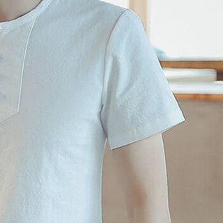 金盾（KIN DON）短袖T恤 2019夏季新款男士时尚百搭V领短袖T恤A082-T187白色2XL