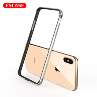 ESCASE 苹果X边框手机壳iPhonexs手机防摔保护套保护边框 加厚软内衬硬外壳 星光银