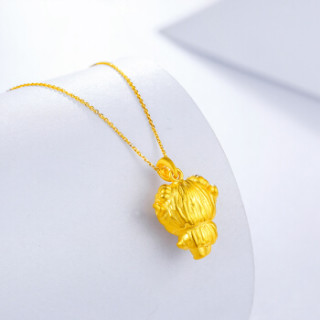 周六福 珠宝福运生肖系列3D硬金足金活力羊黄金吊坠 不含链定价 AD042761 约1.9g