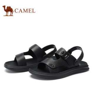 CAMEL 骆驼 韩版百搭舒适防滑两穿男士沙滩凉鞋 A922211582 黑色 43