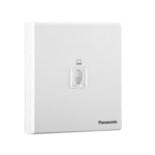 Panasonic 松下 开关插座面板 网络电脑插座面板 1孔电脑墙壁弱电插座 悦宸系列86型 WMWM411 白色