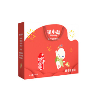 米小芽(miyamy)宝宝辅食 宝宝面条 宝宝零食 胚芽米粥+无盐面条+泡芙+米饼+小溶豆 生日礼盒