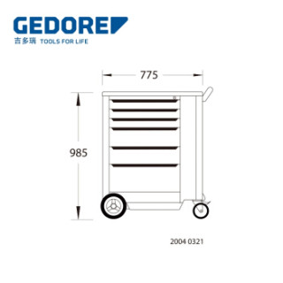 吉多瑞 (GEDORE) 2004 0321 工具车 H985xW775xD475mm 1640755