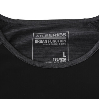 AK男装 （AKSERIES）都市特工相拼斜拉链运动型长袖T恤1809004 深花灰 S