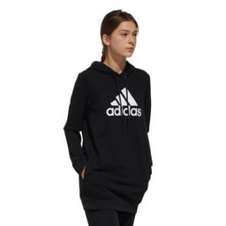 adidas 阿迪达斯 女子训练系列 ISC HOODY LONG 运动 卫衣 EH6492 黑色 A/L码